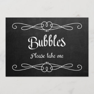 Invitación Letrero de Pizarra de Boda "Burbujas"