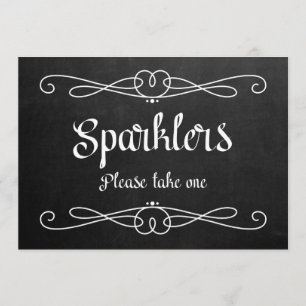 Invitación Letrero de pizarra de bodas "Sparklers"