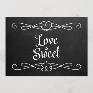 Invitación Letrero de Pizarra "El Amor es Dulce" para Boda
