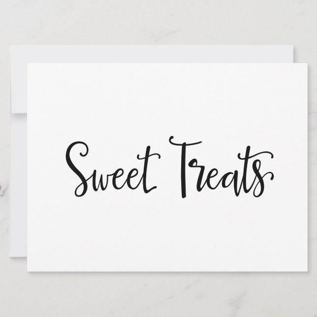 Invitación Letrero de Recuerdos de Boda "Dulces Golosinas" |  (Anverso)