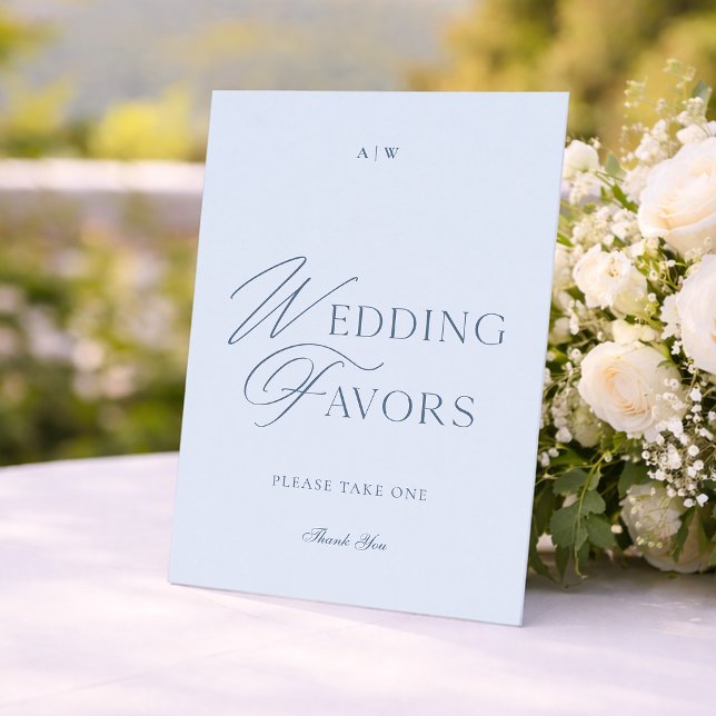 Invitación Letrero de Regalos de Boda Elegante Polvo Azul (Subido por el creador)