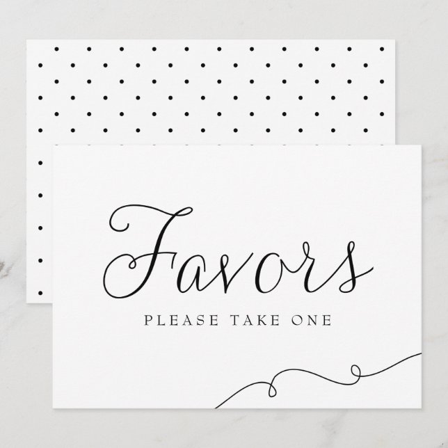 Invitación Letrero de Regalos de Boda en Letra Script Negra y (Anverso / Reverso)