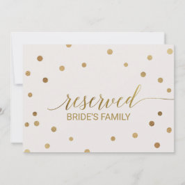Invitación Letrero de "Reservado" con Lunares Dorados