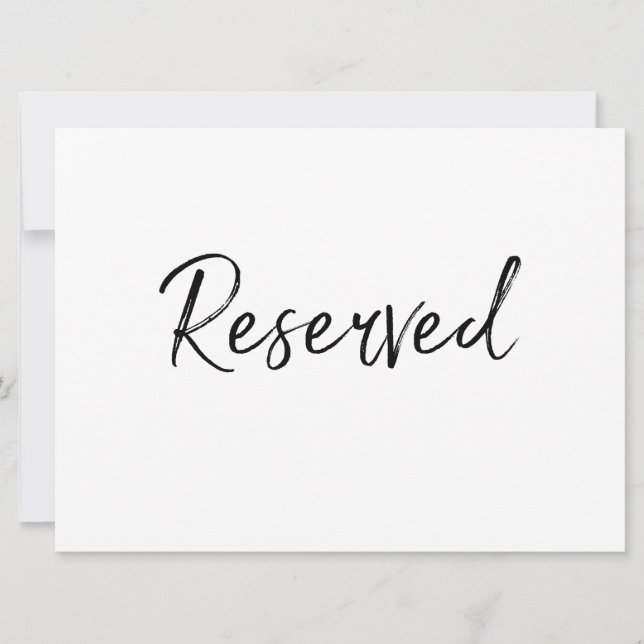 Invitación Letrero de "Reservado" | Estilo de letra a mano co (Anverso)