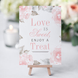 Invitación Letrero de Rosas de Acuarela Rosa el Amor es Dulce