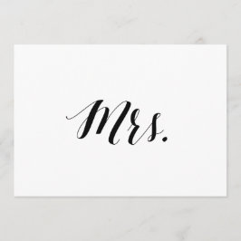 Invitación Letrero de Silla de Boda de Estilo Caligráfico "Sr