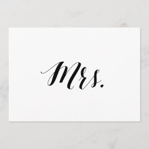 Invitación Letrero de Silla de Boda de Estilo Caligráfico "Sr