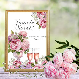 Invitación Letrero "El amor es dulce" de Pétalos y Prosecco