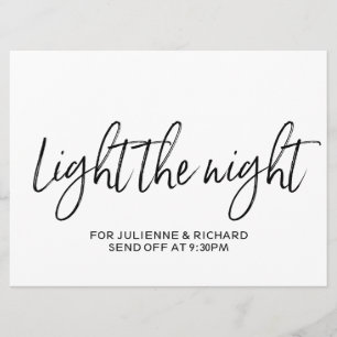 Invitación Letrero Estilizado a Mano "Ilumina la Noche"