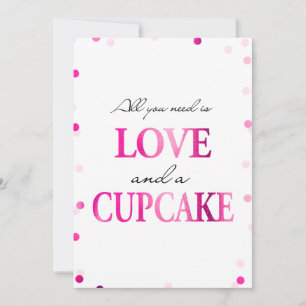 Invitación Letrero para Desayuno Nupcial de Cupcakes   Confet