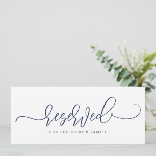 Invitación Letrero Reservado Boda Escritura Saltarina Azul Ma