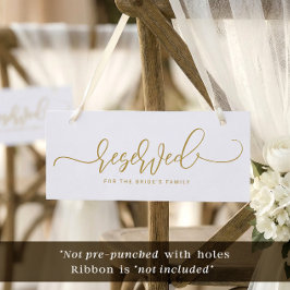 Invitación Letrero Reservado Boda Escritura Saltarina Dorado 