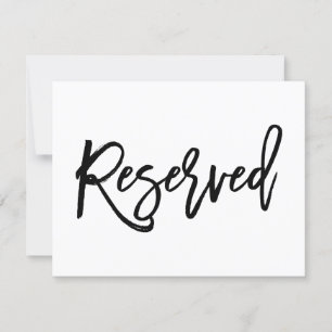 Invitación Letrero Reservado de Boda con Letra a Mano Chic