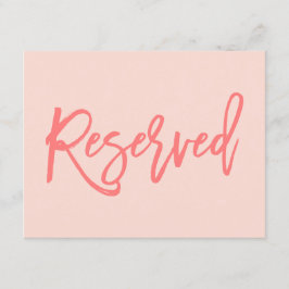 Invitación Letrero Reservado de Boda con Letra a Mano Chic Co