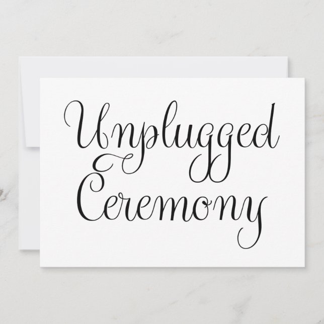 Invitación letreto de boda ceremonia desconectada (Anverso)