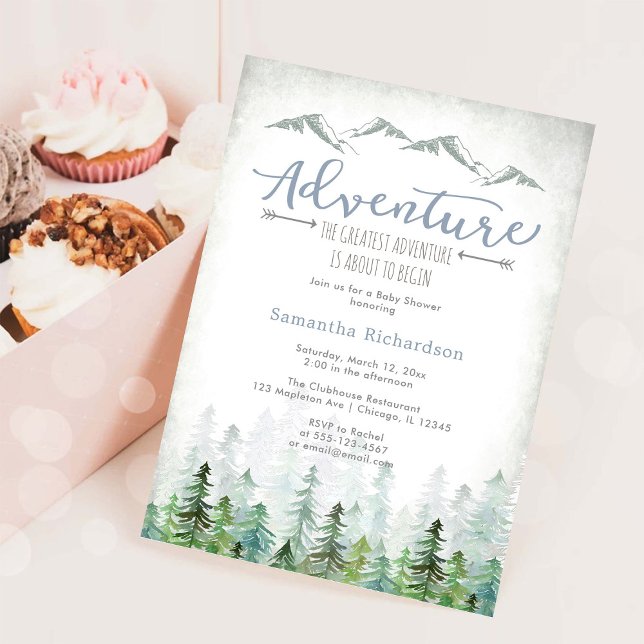 Invitación Let's Adventure Begin Forest Baby Shower (Subido por el creador)