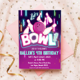 Invitación Let's Bowl Bowling Birthday Party