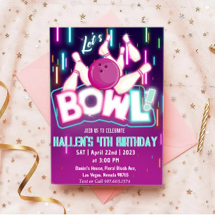 Invitación Let's Bowl Bowling Birthday Party