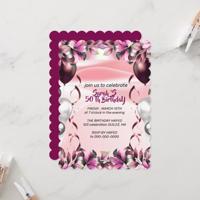 Invitación Let's Celebrate Invitation Template, Editable Surp (Anverso/Reverso In Situ)