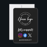 Invitación Let's connect! Social Media website logo QR code<br><div class="desc">Let's connect! Social media card, share the excitement and invite your customers and clients to connect with you on social media with our custom-designed invitation. The vibrant and modern handlettered style font adds a touch of fun and creativity to the card, setting the tone for a lively and engaging experience....</div>