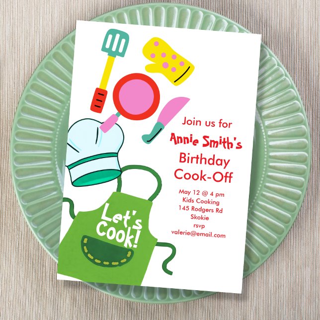 Invitación Let's Cook Birthday Party (Subido por el creador)