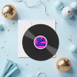 Invitación "Let's Disco" Vinyl Record Birthday Party