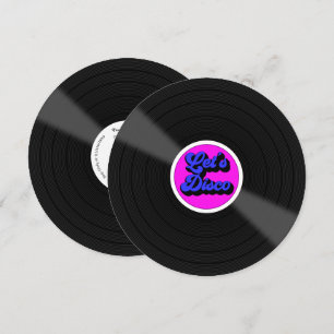 Invitación "Let's Disco" Vinyl Record Birthday Party