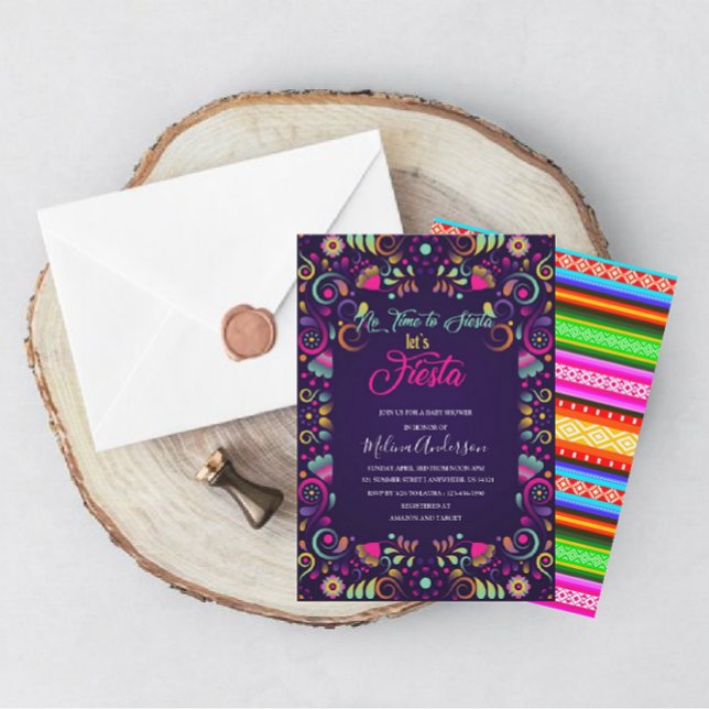 Invitación Let's Fiesta acuarela ducha bebé (Subido por el creador)
