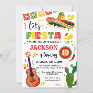 Invitación LET'S FIESTA Birthday Party Invitation