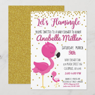 Invitación Let's Flamingle Baby Shower Invite