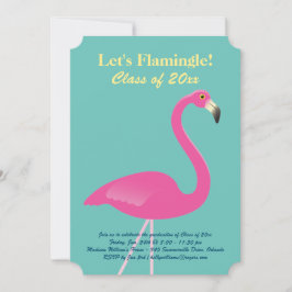 Invitación Let's Flamingle Class of 2016 Grad - Turquoise