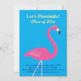Invitación Let's Flamingle Class of 2019 Graduation - Blue