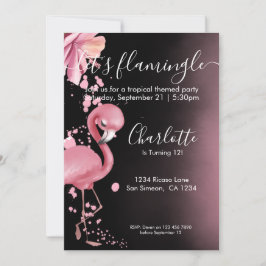 Invitación Lets Flamingle Flamingo rosa tropical Cumpleaños
