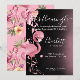Invitación Lets Flamingle Flamingo rosa tropical Cumpleaños