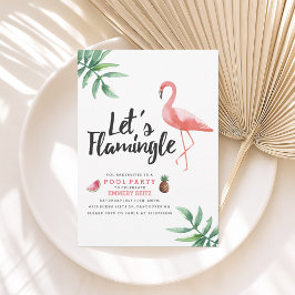 Invitación Let's Flamingle Pool Party Invitation