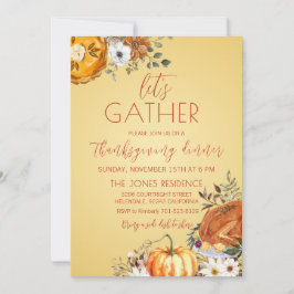 Invitación Let's gather Thanksgiving Dinner Invitation
