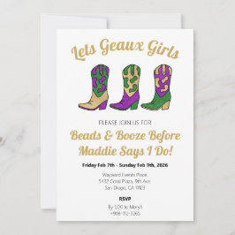 Invitación Lets Geaux Chicas New Orleans Bachelorette Weekend