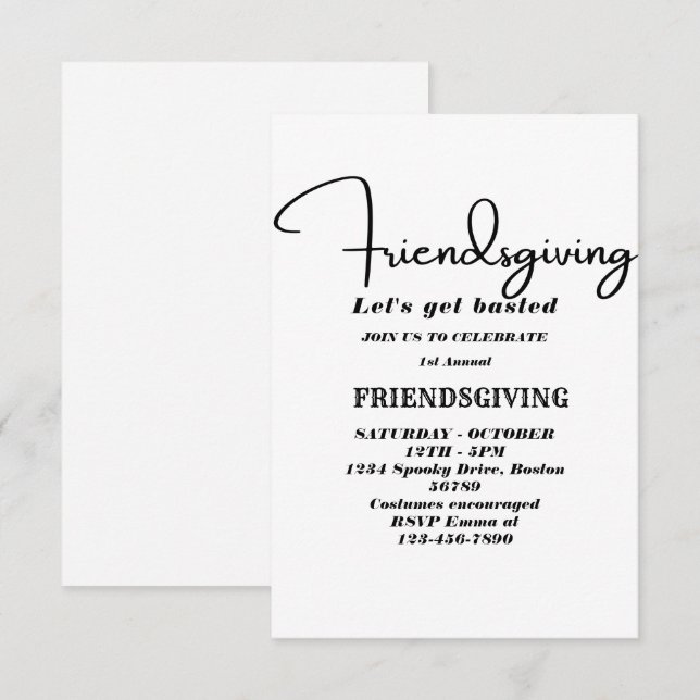 Invitación Let's Get Basted | Friendsgiving invitation (Anverso / Reverso)