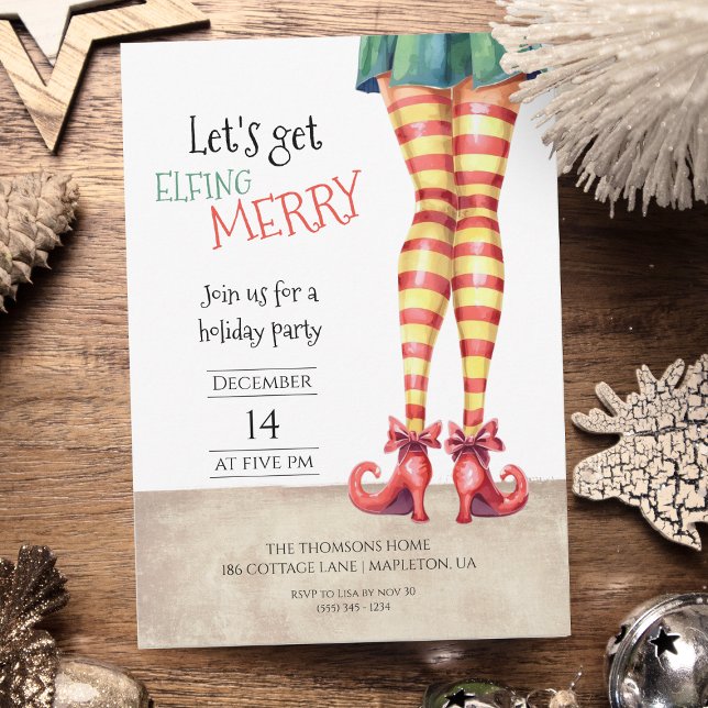 Invitación Let's Get ELFING Merry Fun Holidays Party  (Subido por el creador)