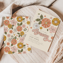 Let's Get Groovy Vintage Floral Girls Birthday