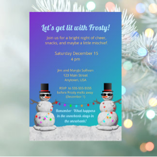 Invitación Let's Get Lit with Frosty Invitation