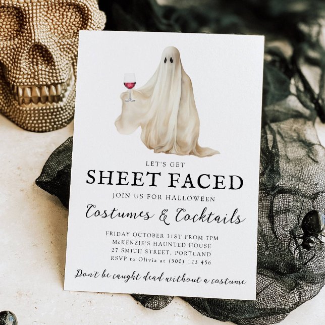 Invitación Let's Get Sheet Faced Halloween Invitation (Subido por el creador)