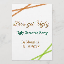 Invitación Let's get ugly Christmas ugly sweater Partyorange 