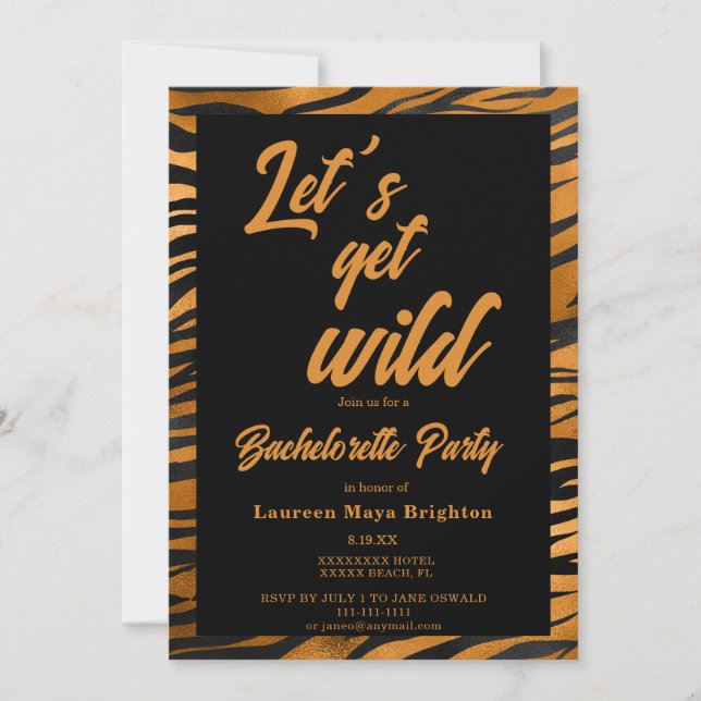 Invitación Lets get Wild Bachelorette Party Invitation (Anverso)