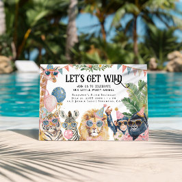 Invitación Let's Get Wild Jungle Animals Birthday