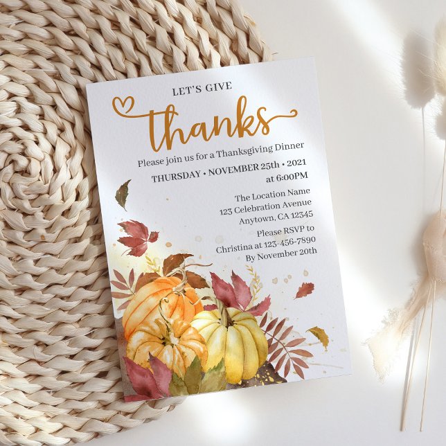 Invitación Let's give Thanks, Thanksgiving Dinner (Subido por el creador)
