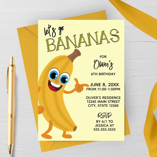 Invitación Let's Go Bananas Kids Birthday Invitation (Subido por el creador)