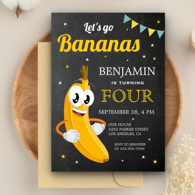 Invitación Let's Go Bananas Kids Birthday Party (Subido por el creador)