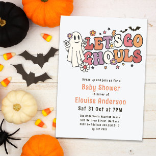 Invitación Let's Go Ghouls Halloween Baby Shower