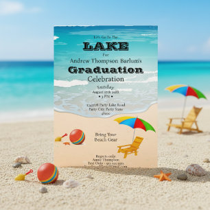 Invitación Let's Go To The Lake Beach Graduation 